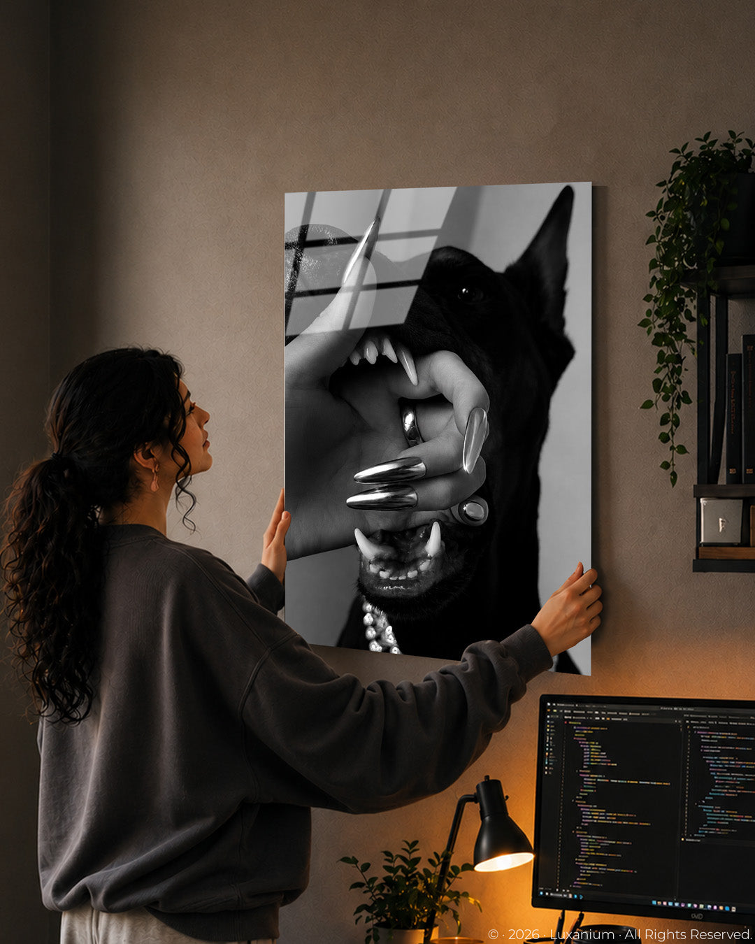 Doberman & Hand