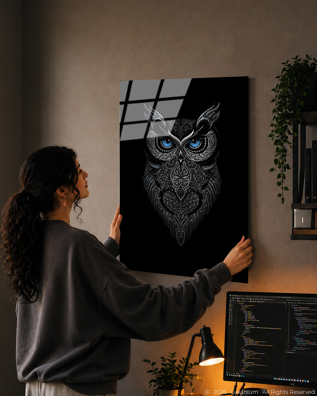 Dark Metallic Owl